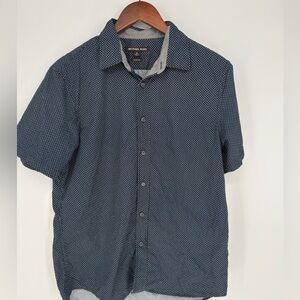 Michael Kors Dark Blue Patterned Men's Shirt